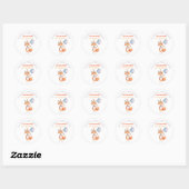 Verjaardagsfeestje van Little Fox Ronde Sticker (Vel)