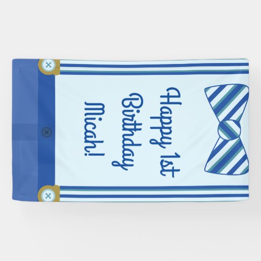 Verjaardagsfeestje van Little Man Spandoek (Horizontaal)