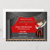 verjaardagsfeestje van Magic Show Kaart (Voorkant / Achterkant)