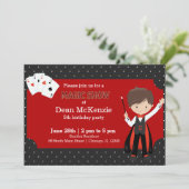 verjaardagsfeestje van Magic Show Kaart (Staand voorkant)