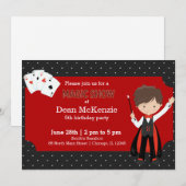 verjaardagsfeestje van Magic Show Kaart (Voorkant / Achterkant)