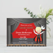 verjaardagsfeestje van Magic Show Kaart (Staand voorkant)