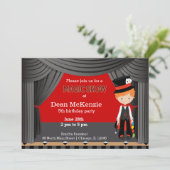 verjaardagsfeestje van Magic Show Kaart (Staand voorkant)