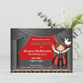 verjaardagsfeestje van Magic Show Kaart (Staand voorkant)