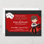 verjaardagsfeestje van Magic Show Kaart (Voorkant / Achterkant)