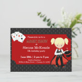 verjaardagsfeestje van Magic Show Kaart (Staand voorkant)