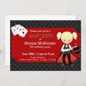 verjaardagsfeestje van Magic Show Kaart (Voorkant / Achterkant)