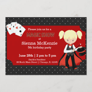 verjaardagsfeestje van Magic Show Kaart