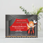 verjaardagsfeestje van Magic Show Kaart (Staand voorkant)