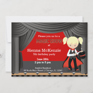 verjaardagsfeestje van Magic Show Kaart