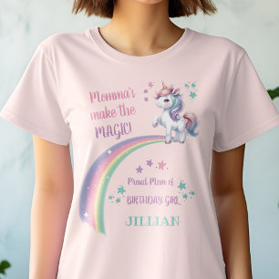 Verjaardagsfeestje van mama's magische eenhoorn t-shirt