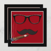 Verjaardagsfeestje van Mans Snor Kaart (Voorkant / Achterkant)