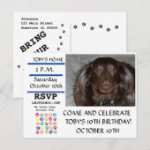 Verjaardagsfeestje van mijn hond uitnodiging briefkaart (Voorkant / Achterkant)