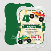 Verjaardagsfeestje van Monster Truck Boy Kaart (Voorkant / Achterkant)