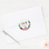 Verjaardagsfeestje van Monsters Bedankt Ronde Sticker (Envelop)
