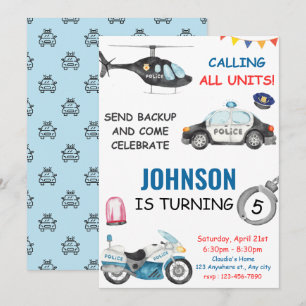 Verjaardagsfeestje van politieagent kaart