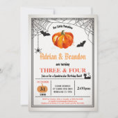 Verjaardagsfeestje van pompoen broers en zussen me kaart (Voorkant)