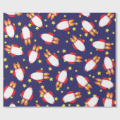 Verjaardagsfeestje van ruimteraketten cadeaupapier (Vlak)