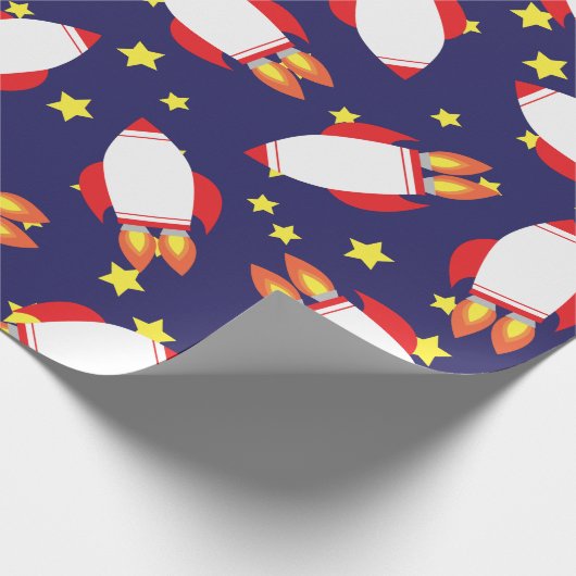 Verjaardagsfeestje van ruimteraketten cadeaupapier (Hoek)