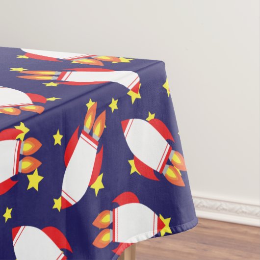 Verjaardagsfeestje van ruimteraketten tafelkleed (Voorbeeld)