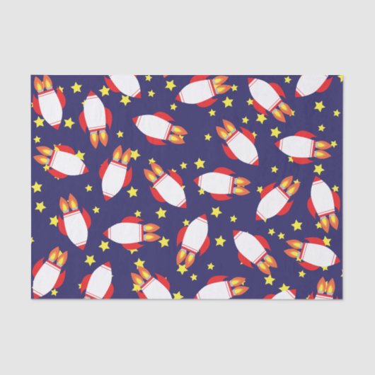 Verjaardagsfeestje van ruimteraketten tissuepapier (Voorkant)