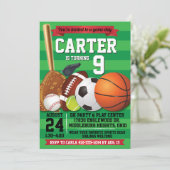 Verjaardagsfeestje van sportteam op speeldag kaart (Staand voorkant)