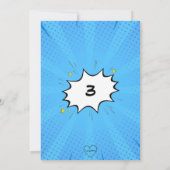 Verjaardagsfeestje van superhelden kaart (Achterkant)