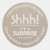 Verjaardagsfeestje verrassingsfeestje Eenvoudig na Ronde Sticker (Voorkant)