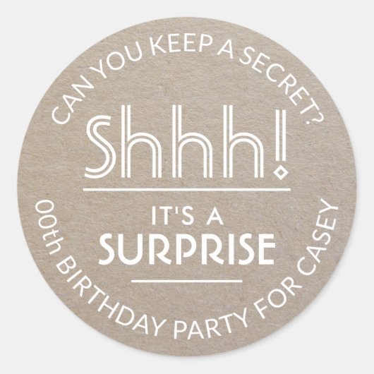 Verjaardagsfeestje verrassingsfeestje Eenvoudig na Ronde Sticker (Voorkant)