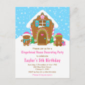 Verjaardagsfeestje versieren van peperkoek Roze Bl Briefkaart (Voorkant)