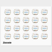 Verjaardagsfeestje Vervoer Ronde Sticker (Vel)