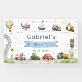 Verjaardagsfeestje Vervoer Spandoek