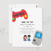 Verjaardagsfeestje Video Games Briefkaart (Voorkant / Achterkant)