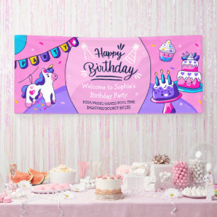 Verjaardagsfeestje vieren voor een Hispanic meisje Spandoek