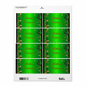 Verjaardagsfeestje viering limoengroen etiket (Full Sheet)