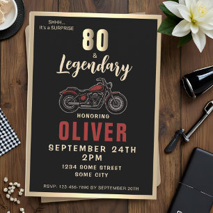 Verjaardagsfeestje vintage motorfiets 80 jaar kaart