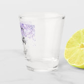 Verjaardagsfeestje violette cofetti naamdatum shot glas (Rechts)