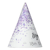 Verjaardagsfeestje violette witte sprankels feesthoedjes (Links)