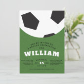 verjaardagsfeestje voetbal kaart (Staand voorkant)