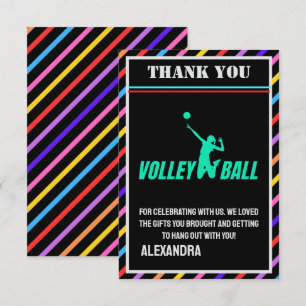 Verjaardagsfeestje volleybal, volleybalmeisje spel bedankkaart