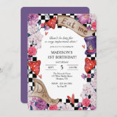 Verjaardagsfeestje voor Alice in Wonderland Kaart (Voorkant / Achterkant)