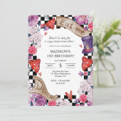 Verjaardagsfeestje voor Alice in Wonderland Kaart (Staand voorkant)