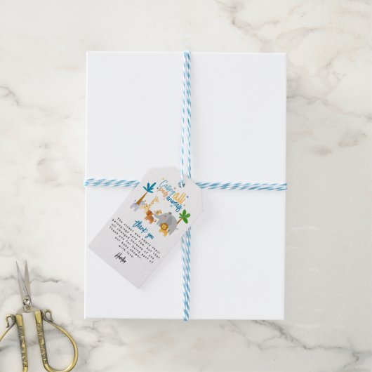 Verjaardagsfeestje voor alle feestbeesten cadeaulabel (Met Touw)