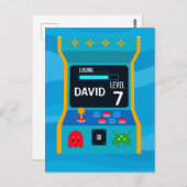 Verjaardagsfeestje voor Arcade Game Birthday Boy L Briefkaart (Voorkant / Achterkant)