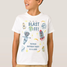 Verjaardagsfeestje voor astronaut in de ruimte t-shirt