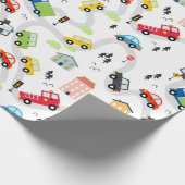 Verjaardagsfeestje voor auto's cadeaupapier (Hoek)