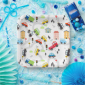 Verjaardagsfeestje voor auto's papieren bordje (Feest)