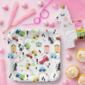 Verjaardagsfeestje voor auto's papieren bordje (Feest)