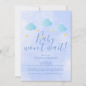 Verjaardagsfeestje voor baby annulering blauwe dou kaart (Voorkant)