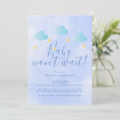 Verjaardagsfeestje voor baby annulering blauwe dou kaart (Staand voorkant)
